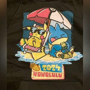 Black unisex Pokemon Worlds Honolulu 2024 Hoodie Pikachu Munchlax Adult XS